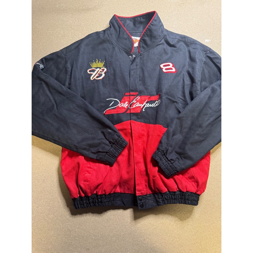 Dale Earnhardt Jr Budweiser NASCAR Racing Jacket Mens XXL Black Red VTG